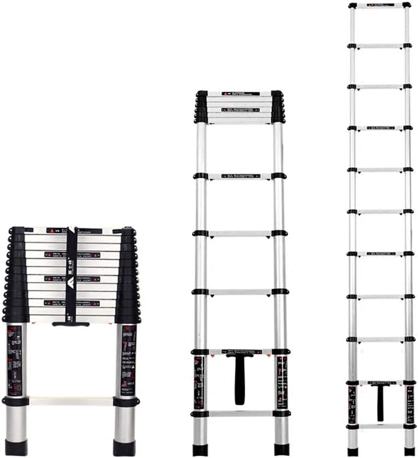 Aluminum Alloy Extension Ladder,Portable Multi-Function Folding Ladder Thickening Engineering Straight Ladder,Load Capacity 330lbs (Size : 3.8M(12.4FT))