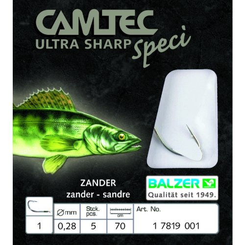 Balzer Camtec Zander Haken 80cm - 10 gebundene Angelhaken, Hakengröße/Schnurdurchmesser:Gr. 1/0.28mm Balzer Camtec Zander Haken 80cm - 10 gebundene Angelhaken, Hakengröße/Schnurdurchmesser:Gr. 1/0.28mm