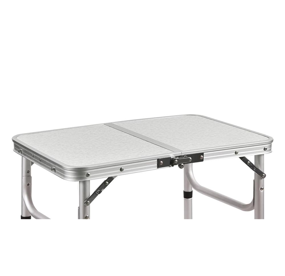 FUNYKICH 2ft Folding Camping Table - 3 Height Adjustable Portable Picnic Table, Black