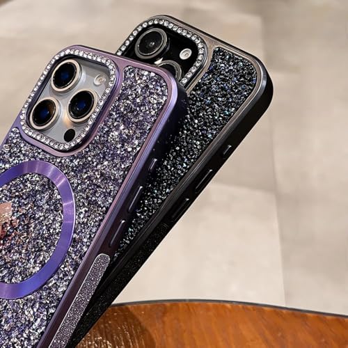 Coque magnétique iPhone 17 Pro Max avec strass noirs - 4