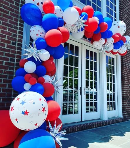 Image of HXBELTQ Red White and Blue Balloons, 55Pcs Red and Blue Confetti Balloons for 4th of July Decorations Independence Day Patriotic USA Party Anniversary