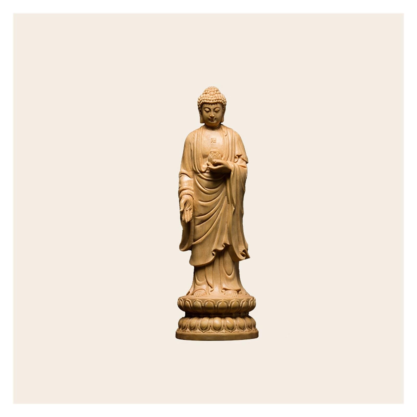 Statue de bouddha pour decoration maison chambre sculpture sur bois chinois zen