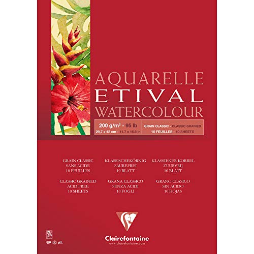 CLAIREFONTAINE Papel Para Aquarela Clairefonaine Etival 200g/m² A3, 96375C, Branco