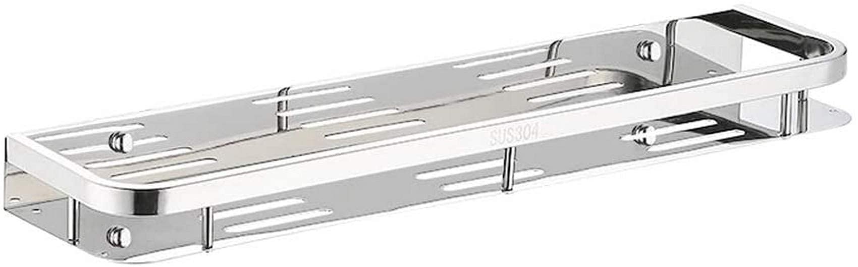 Wall Mounted Shower Caddy Antirust 304 Stainless Steel Bathroom Shelf Household Toilet Silver Stand 1 Tier Bracket Hotel