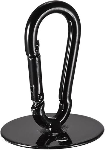 Miniatura 6 de YOKIVE 3 ganchos para colgar en el techo, gancho a presión con placa redonda para colgar plantas, ideal para oficina, hogar, uso diario (negro, 1.6