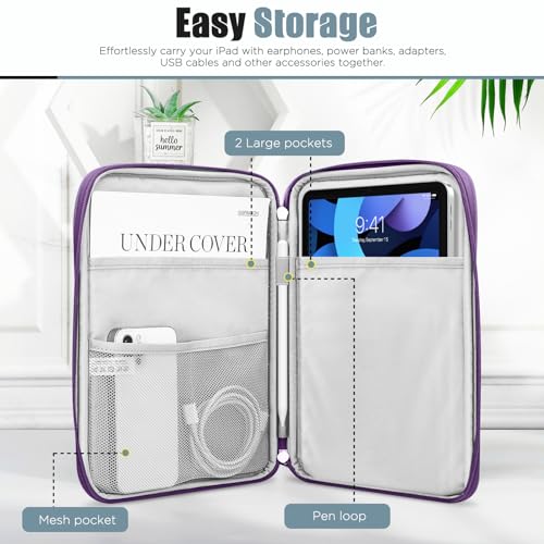 Image of TiMOVO 9-11 inch Tablet Sleeve Bag with Pocket, Watercolor Purple | Fits iPad 11 inch A16 2025, iPad 10.9 inch /10.2 inch, Air 11 inch 5th /4th Gen, Galaxy Tab A9+ /A11 Plus 11 inch