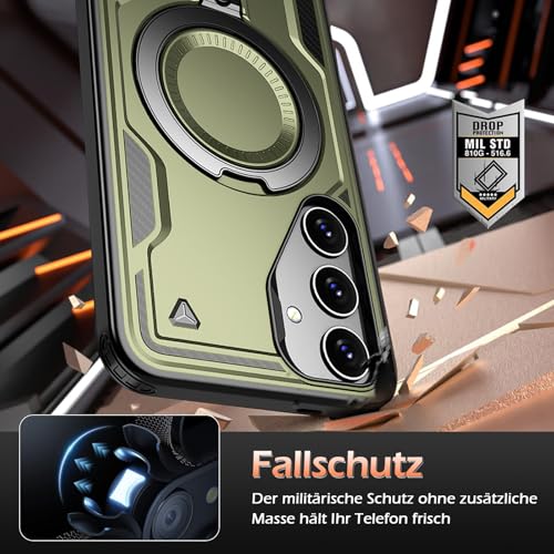 Image of for Samsung Galaxy S25 FE Case Magnetic with Stand, with Mag-Safe, with Screen Protector, Wireless Charging, Shockproof for Samsung S25 FE 5G Phone Case, Ring Holder Phone Cover, for Samsung S25 FE