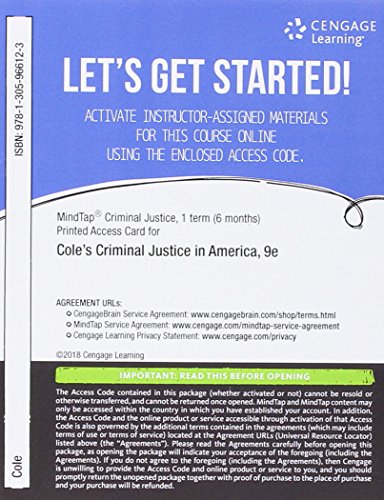Criminal Justice in America + Mindtap Criminal ... 1337494011 Book Cover