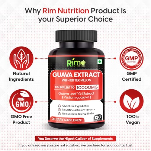 Rimo Nutrition Guava Leaf Extract with Bitter Melon 120 Veg Capsules