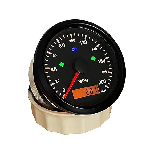 Miniatura 4 de ELING Medidor de velocidad automático universal 0-200 MPH GPS Velocímetro ajustable odómetro alarma de sobrevelocidad 85MM 12V 24V con