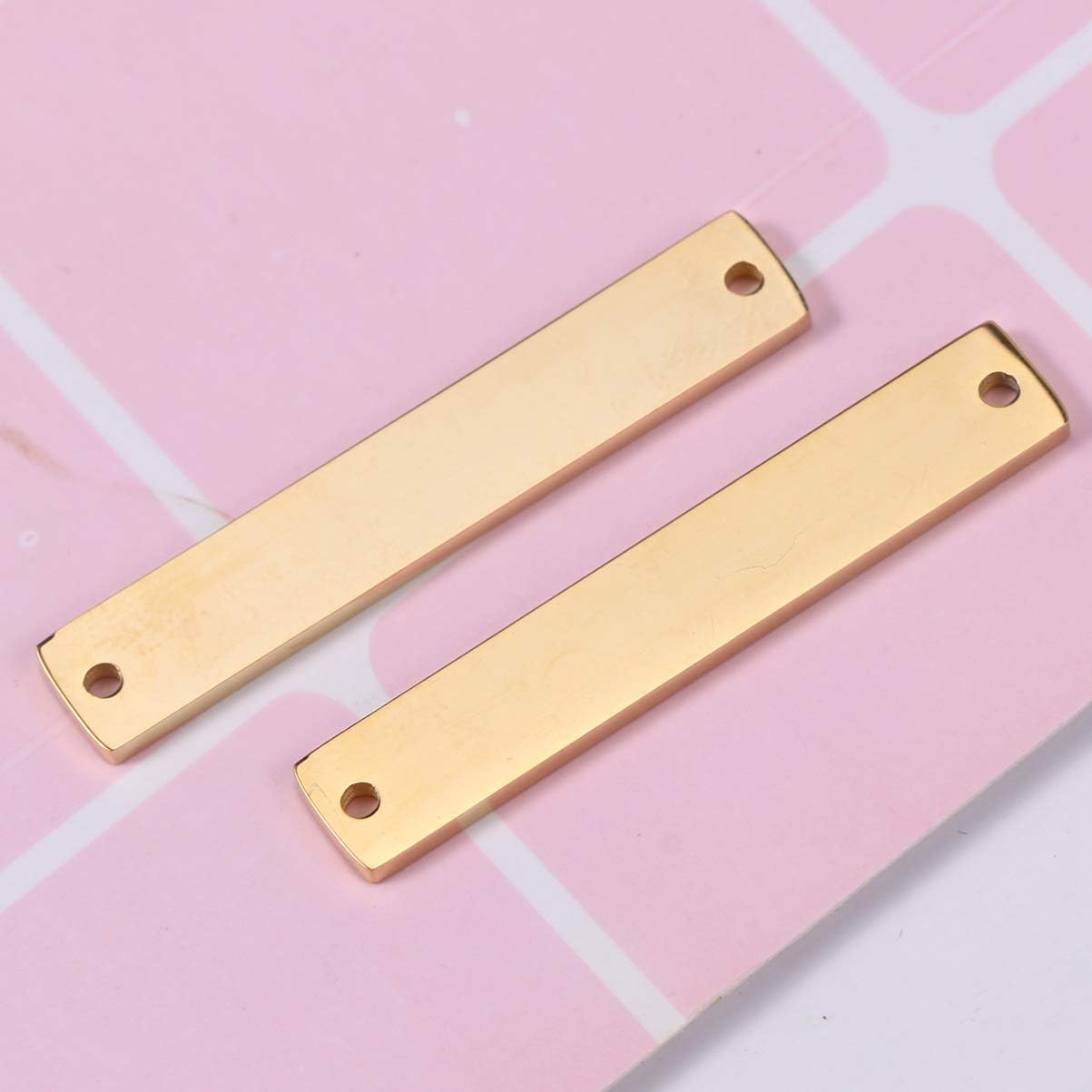 EXCEART 10pcs Double Hole Connector Pieces Mirror Hanging Pendant Accessories for DIY Jewelry Making Necklace Bracelet Earrings Key Chain Bag Charm Craft Supplies