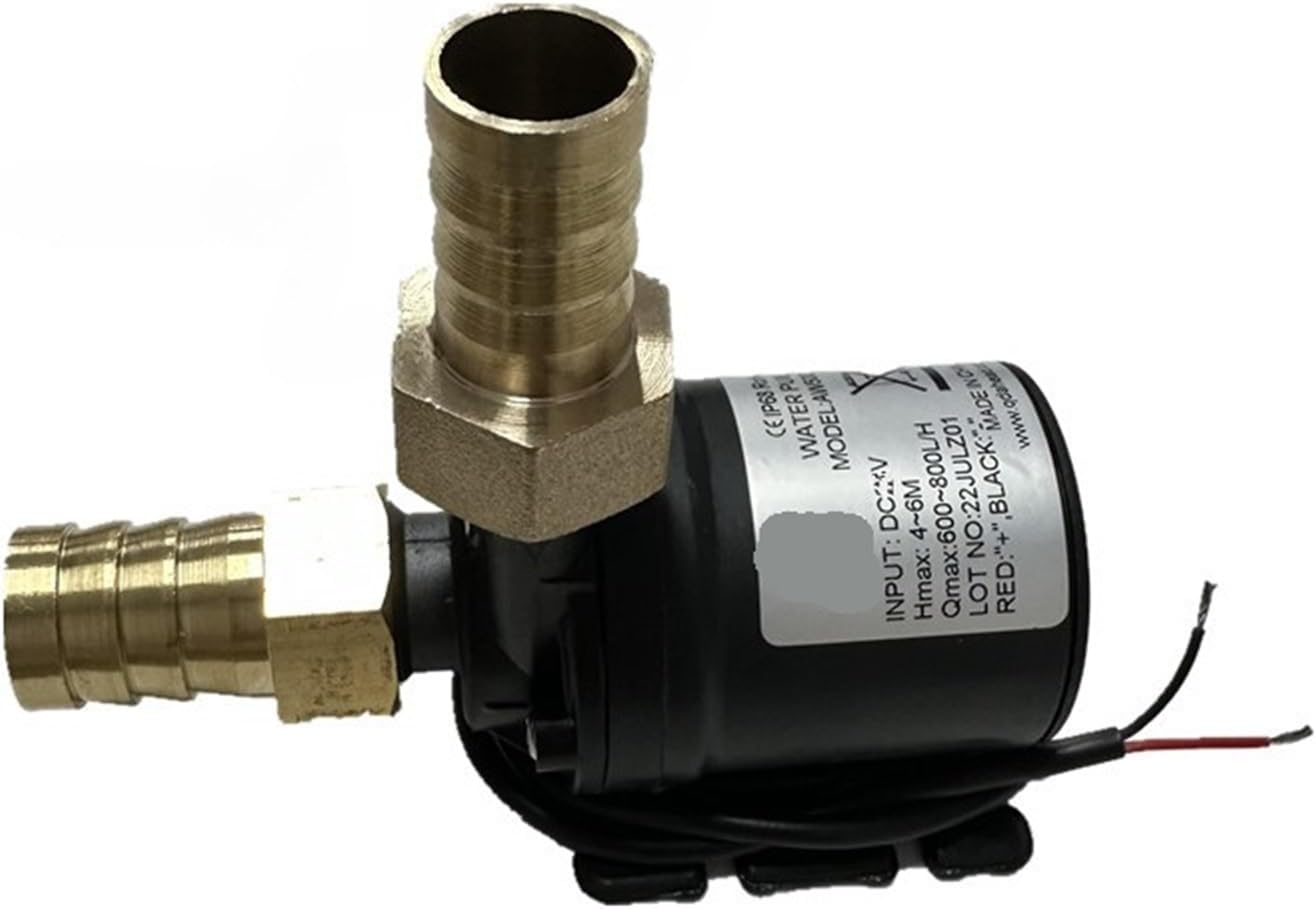 800L/H 5M DC 12V 24V Home Portable Brushless Motor Submersible Water Pump for Cooling System Fountains Heater Mini(12V Bare Wiring)