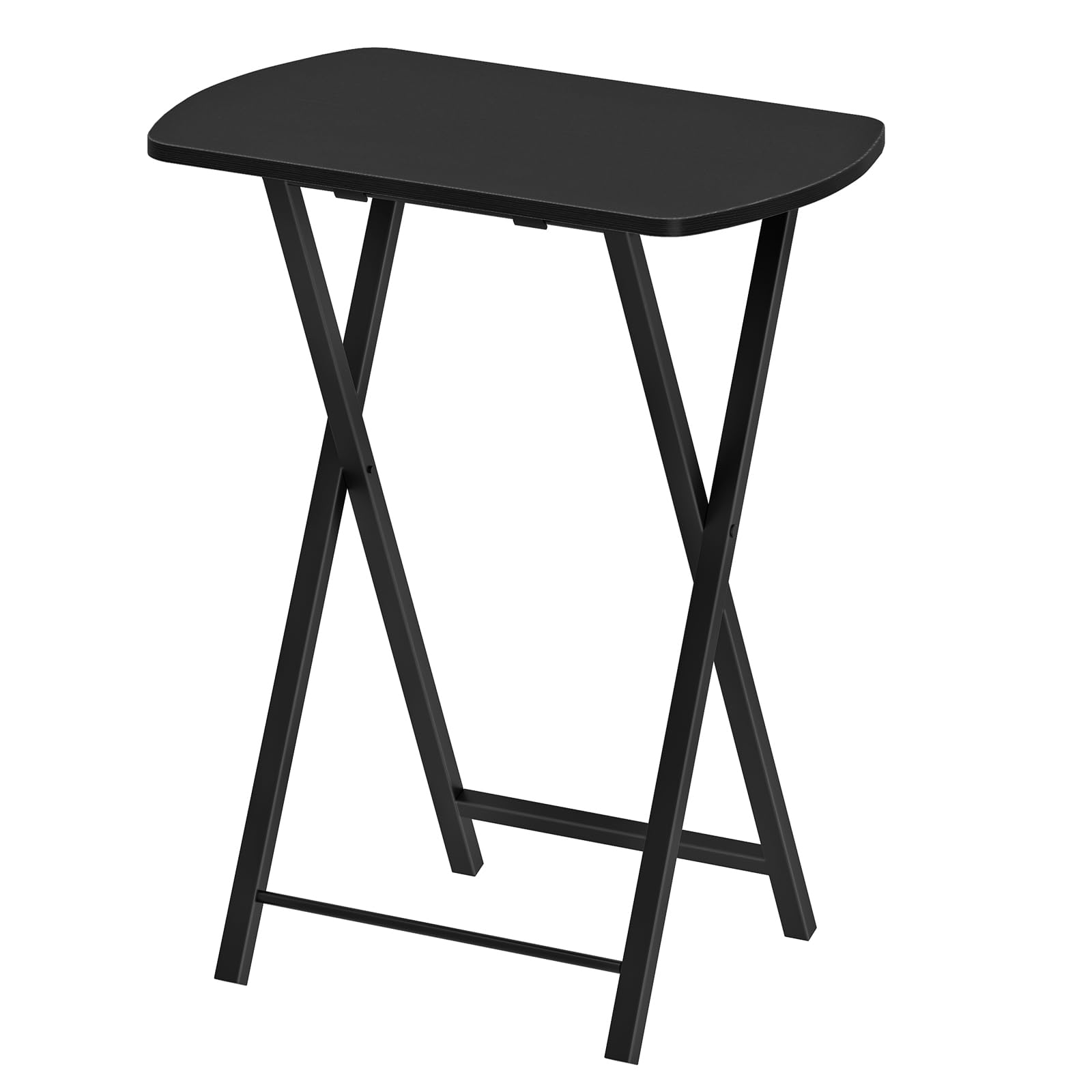 HOOBRO Beistelltisch Klappbar, Kleiner Sofatisch, Tablett Tisch, Kaffeetisch TV Tray im Industriestil, Serviertisch Snack Tisch für kleinen Raum, einfach montierbar, stabiles, Schwarz EBK17BZ01