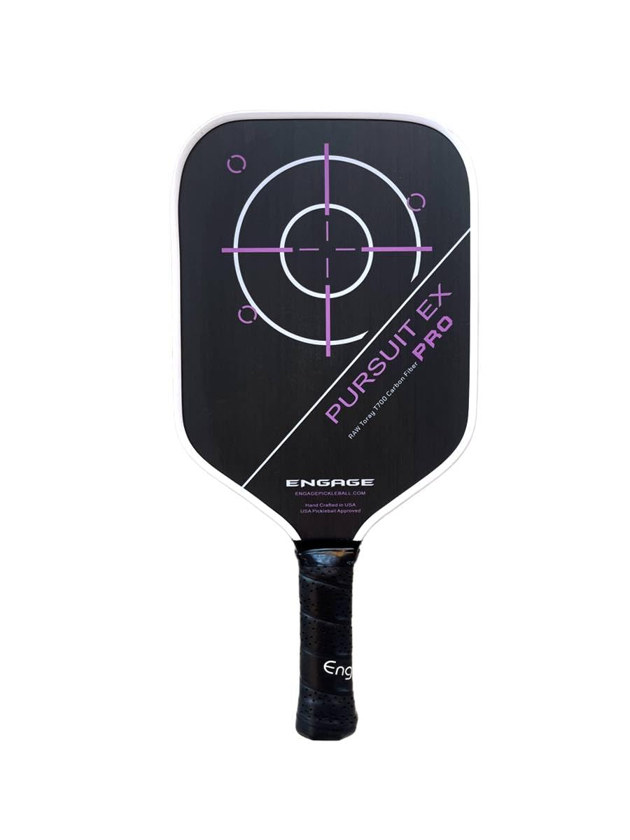 Engage Pursuit Pro EX Pickleball Paddle – Widebody Shape, Raw T700 Toray Carbon Fiber Face, 13mm Control Pro “Black” Core (Deep Magenta, Lite (7.5-7.8oz))
