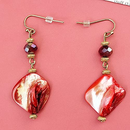 Bocar 2 Strand Statement Choker Shell Necklace And Earring Set For Women Gift (Nk-10370-Wine) #TOP4