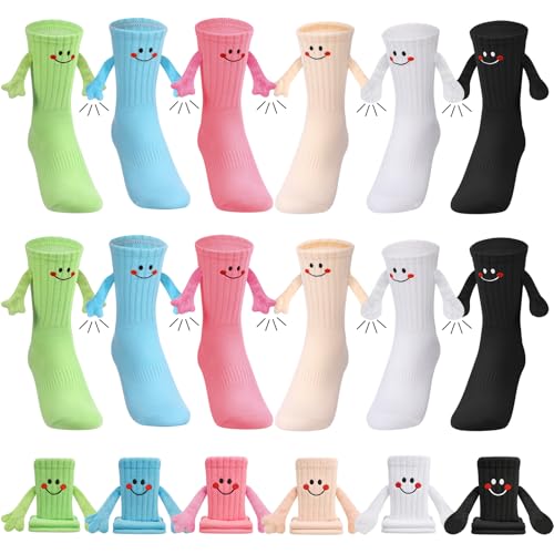 Jspupifip 6 Pairs Magnetic Holding Hands Socks Novelty...