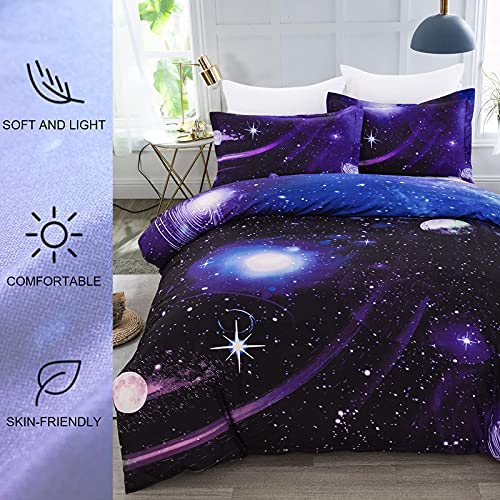 WONGS BEDDING 3D Galaxy Lusso Set Copripiumino con...
