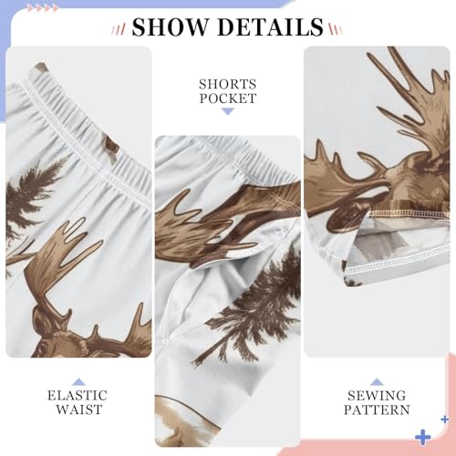 ZZXXB Xmas Tree Moose Boys Long Pants Soft Trousers Elastic Waist Kids Lounge Bottoms with Pockets S-XL4