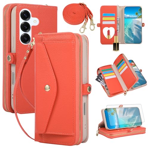 Étui portefeuille Samsung S25+ et S24 Plus idéal pour les sorties avec miroir