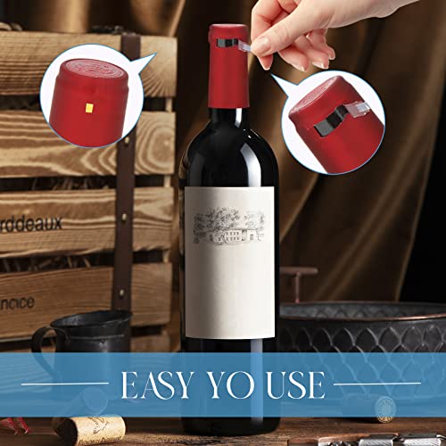 Pvc Heat Shrink Capsules 40 Count Matte Black, T-Shaped Cork Wine Bottle Stopper 40 Count Wine Shrink Wrap Wine Bottle Capsules Shrink Caps For Professional Winemaker, Wine Making Cellars And Home Use #TOP3