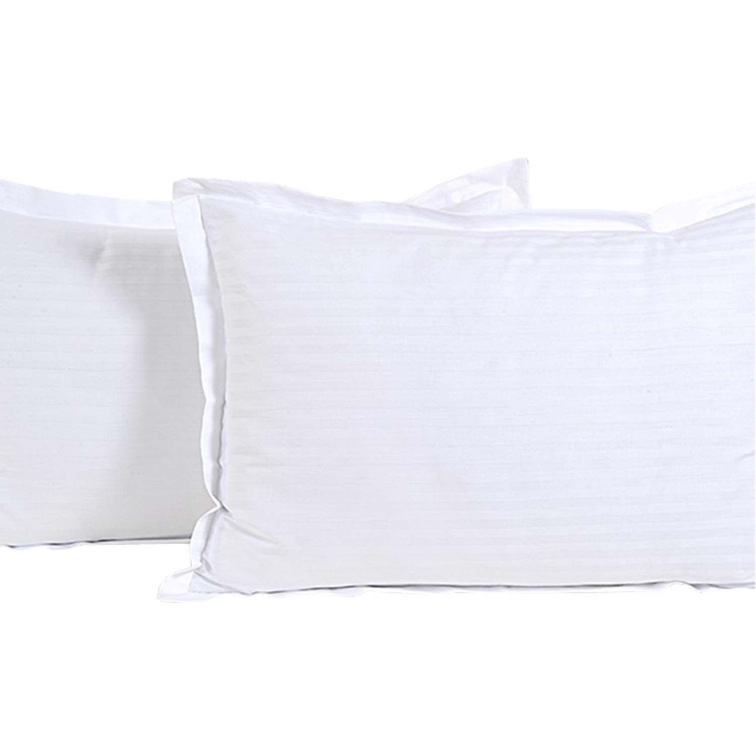 Kuber Industries Cotton Luxurious Striped 2 Pieces Pillow Cover 25"x17" (White)-CTKTC30043