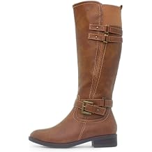 Lilley Womens Tan Buckle Knee High Boot