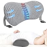 Lumbar Pillow, Memory Foam Back Support Cushion, Suitable for Office Chairs, Travel, Airplanes, Car Seats, Back Support Pillow for Relieving Lower Back Pain, Designed for Sleep (Gray)