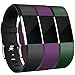 Maledan Bands for Fitbit Charge 2, Black Plum Green, Small