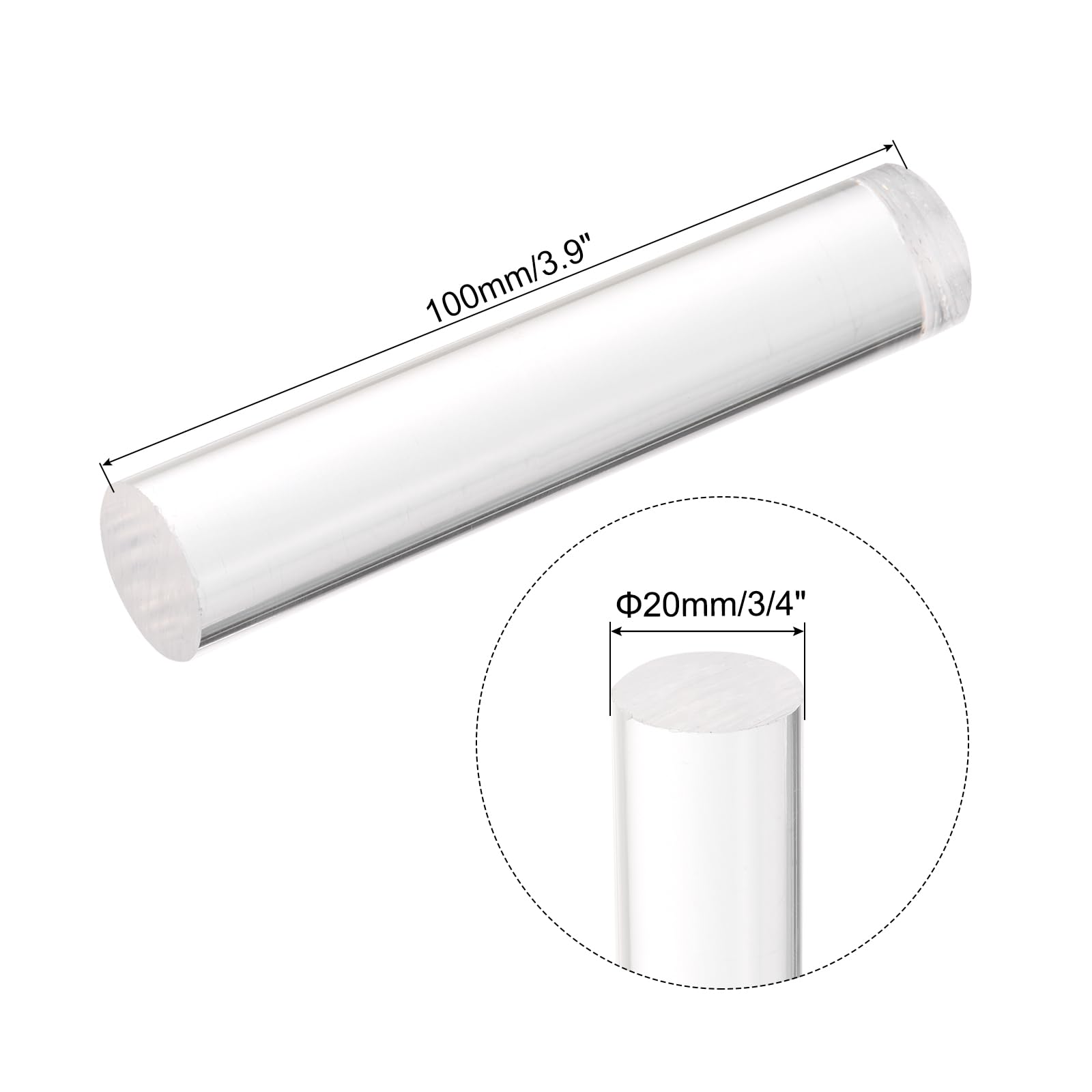 Quadrat-Acrylstab 20x300mm - Transparent Für Modellbau, DIY Projekte & Dekoration