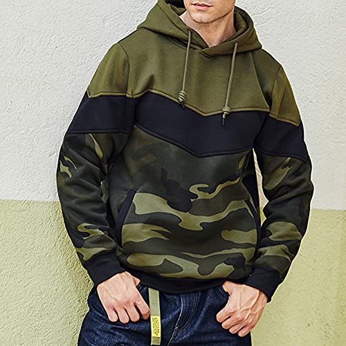 DUOFIER Men's Athletic Hoodies Color Block Hooded Fleece Sweatshirt2