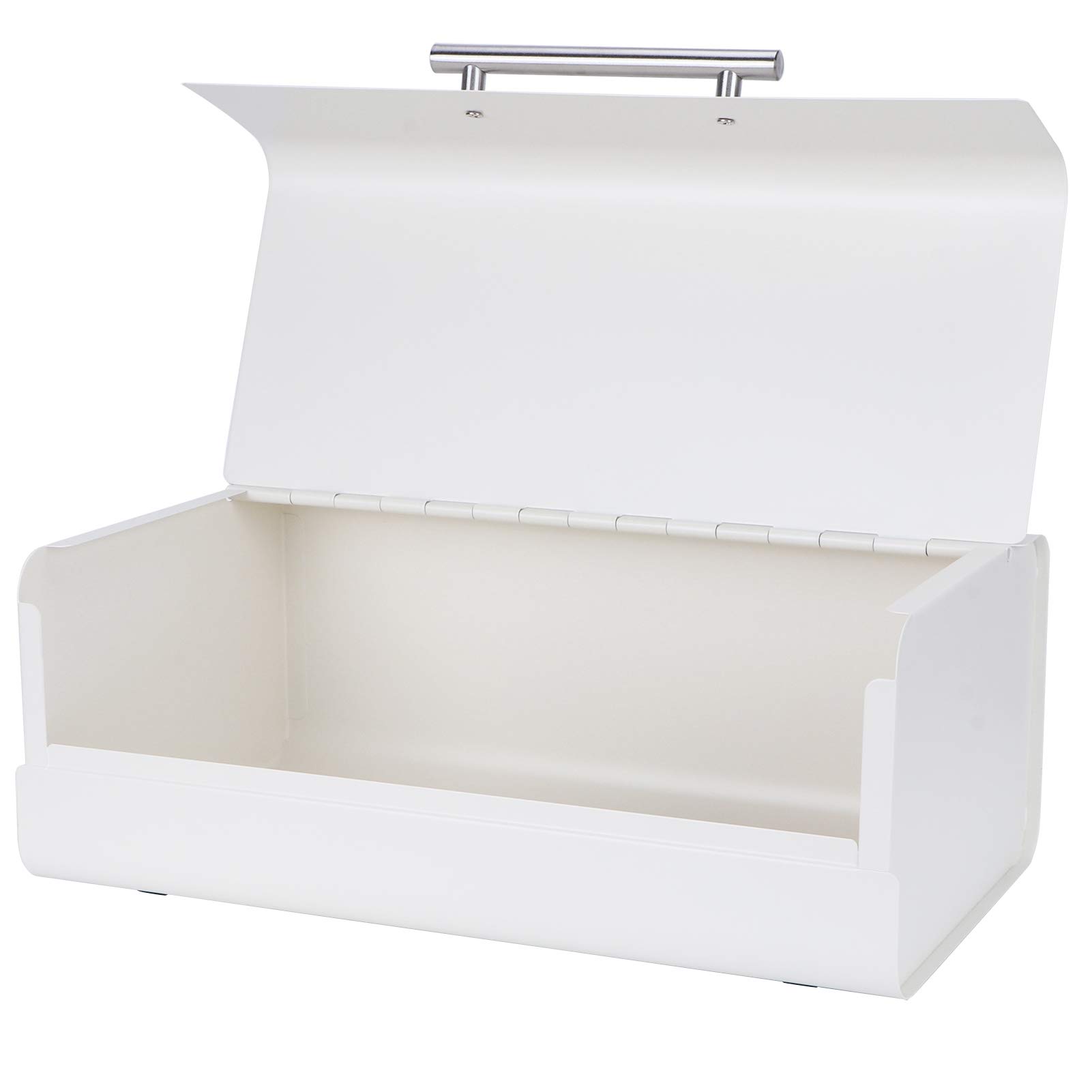 Enloy Contenitore Per Pane In Acciaio Inox Bianco, Grande Capacità 42x23x18 Cm, Con Coperchio Ribaltabile, Per Piano Cucina - 5