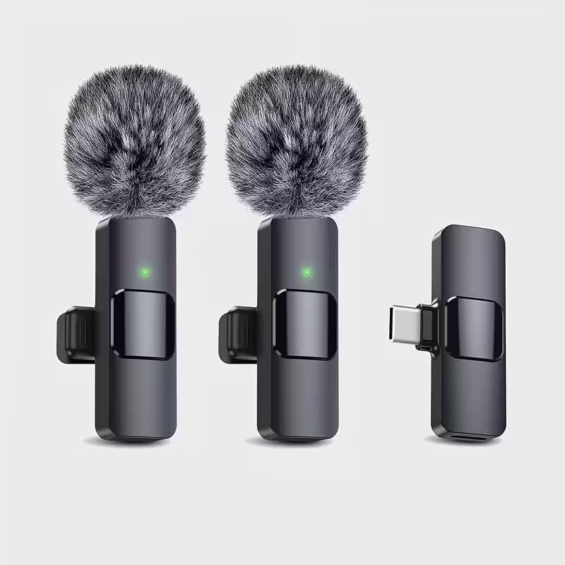 Wireless Lavalier Microphone for iPhone, iPad, Android Phone, Smart Noise Reduction with Windscreen, Crystal Clear Sound for Video Recording, Live Streaming, Vlogging, TikTok, YouTube