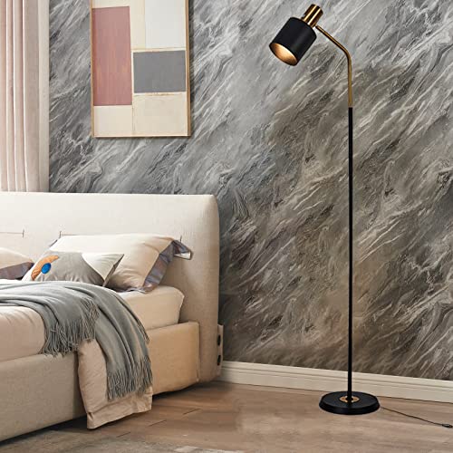 O'neeldy Modern Led Industrial Floor Lamps For Living Room, 12W Home Floor Reading Lamp, 3-Way Dimmable Bedroom Corner Night Light, 360° Rotatable Lamp Shade, 63'' Tall - Bulb Included #TOP4