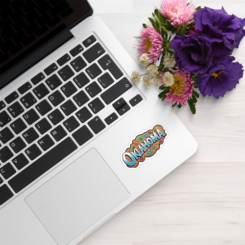 Image of Oklahoma State Sticker 5 Inch Waterproof Vinyl Decal Durable USA State Graphic for Laptop Water Bottle Car Window Bumper Truck Travel Decoration