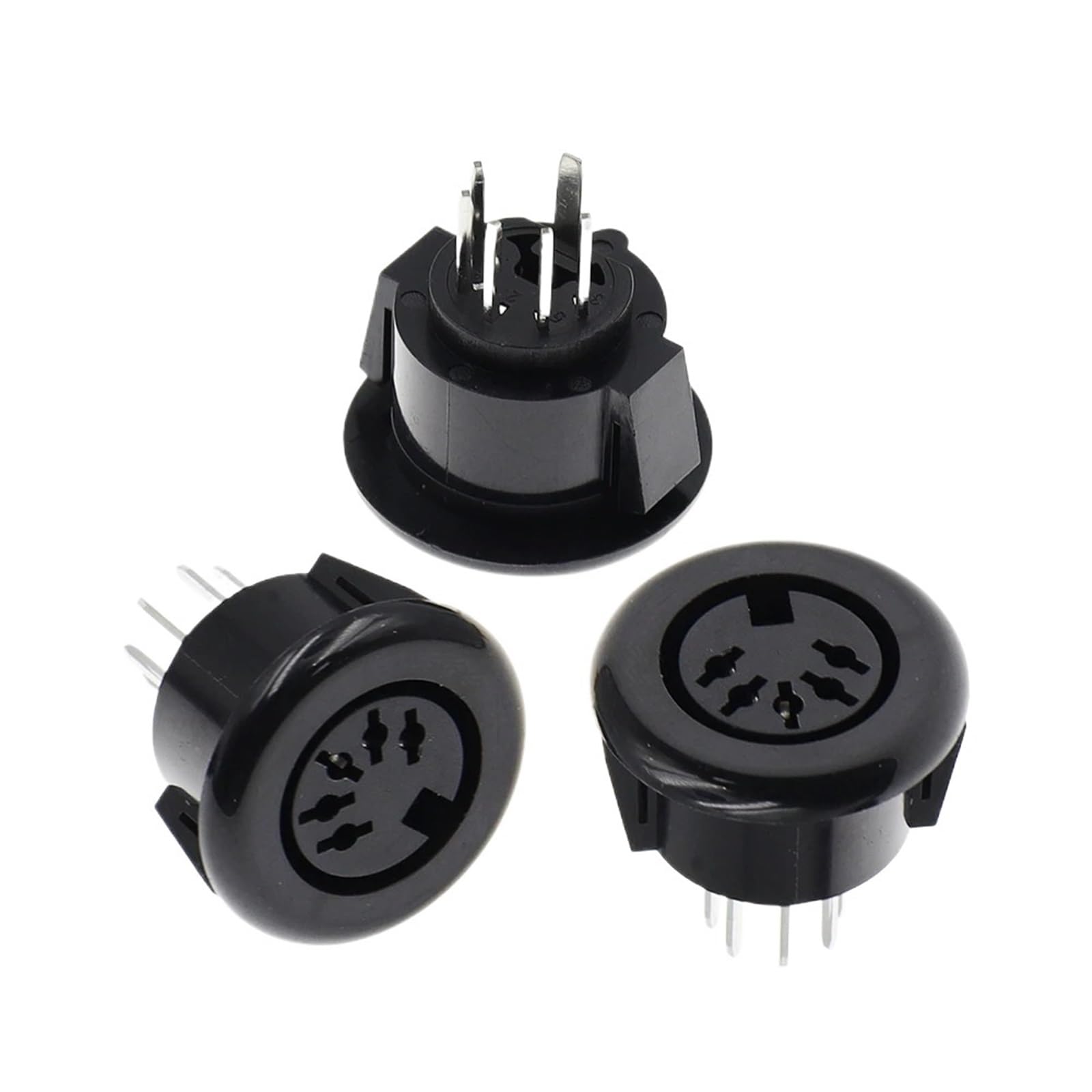 Conector redondo DS-5-07A negro de 5 pines S-Video para chasis, pack de 5 unidades 5