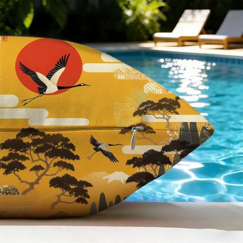 Housse de coussin canapé oiseau 45x45cm extérieur imperméable taie d'oreiller