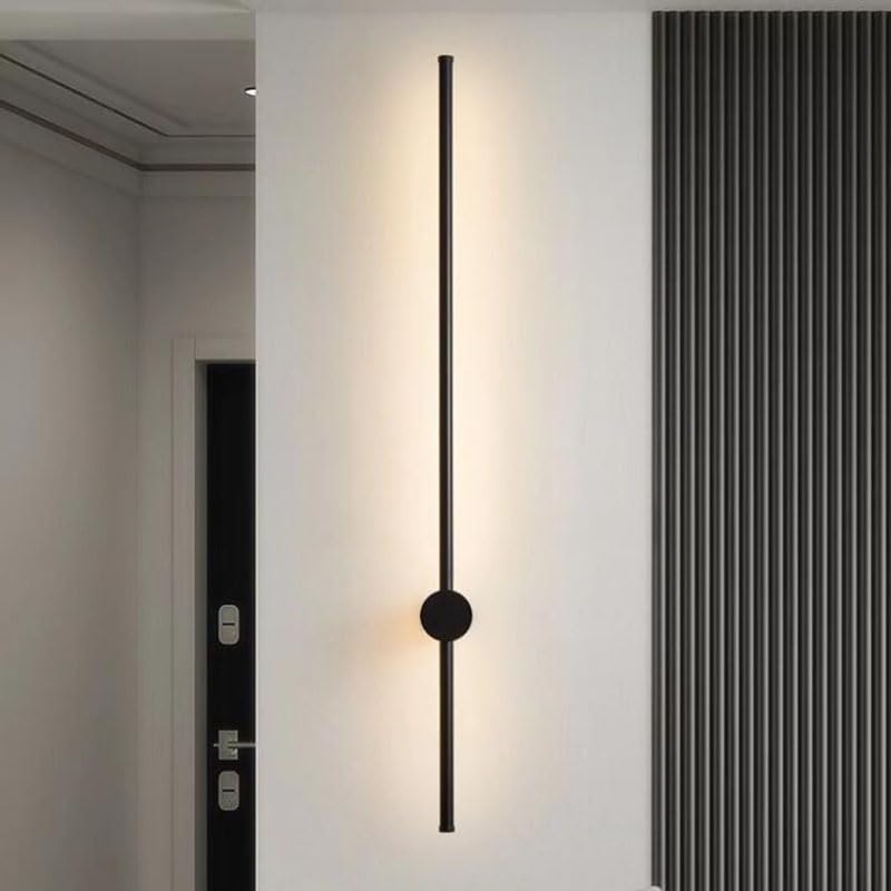 BAUFAS Black Bathroom Light Fixtures 350° Rotatable Gold Vanity Lights for Bathroom LED Modern Wall Sconce Brushed Bathroom Sconce Over Mirror (Color : 3 Color Change, Size : 1pcs Black 80cm)