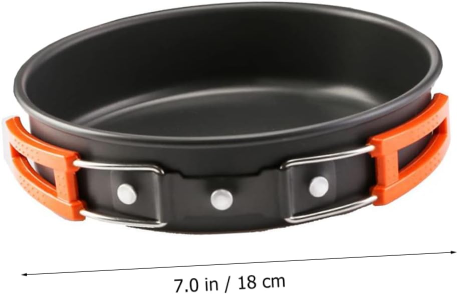 Yardwe Person Aluminum Camping Cookware Pot Pan Kettle Utensils Hiking Cooking Supplies