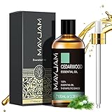 MAYJAM Aceite esencial de Cedro 100 ml, 100% Aceites Esenciales Naturales Puros, Aceite Esencial de Aromaterapia de Grado Terapéutico, Aceites de Fragancia para Difusor Humidificador Relajación Sueño