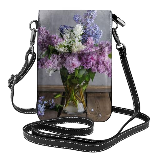 Sac à bandoulière à rabat en cuir motif floral pour femme avec porte-cartes