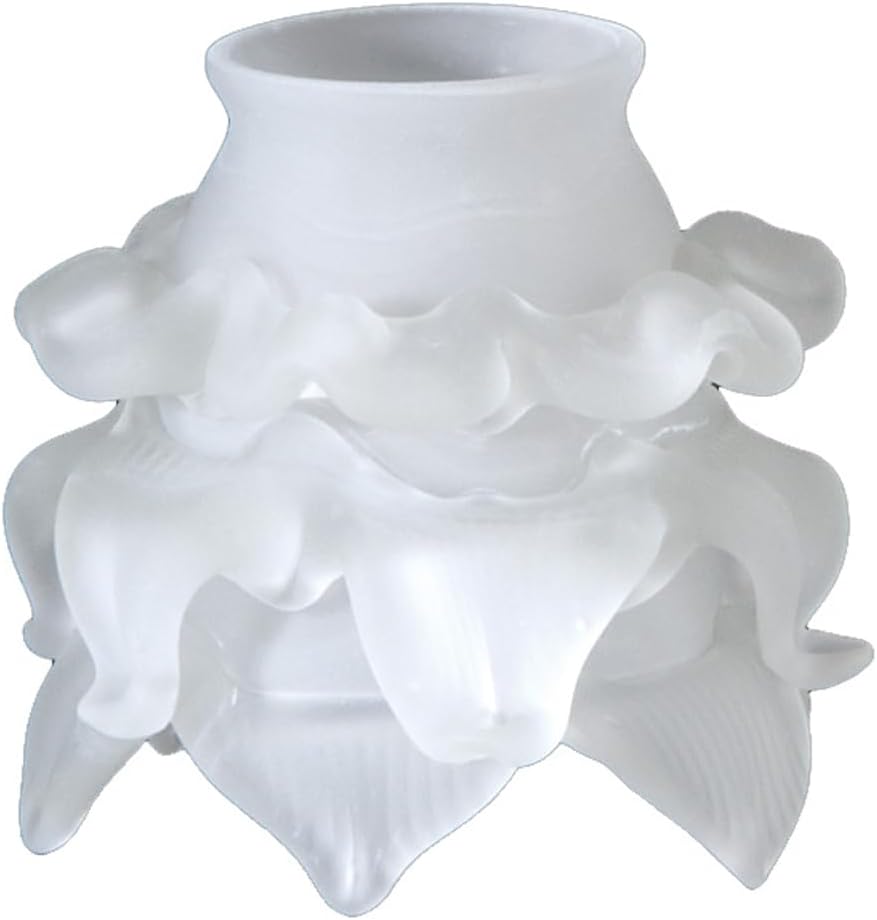 B&P Lamp® 2 1/4" Fit, Satin Crystal "Rose" Shade, 4"H