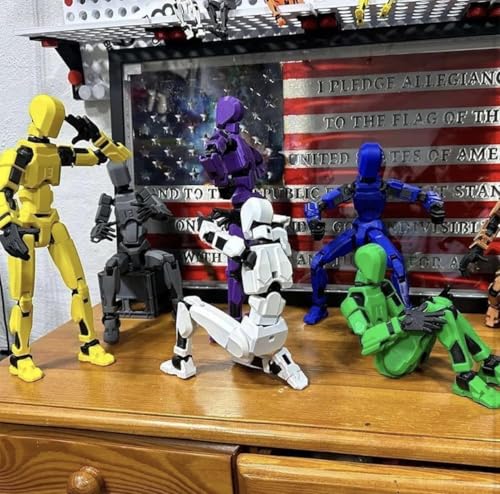 Image of ONNGEO 2 PC Cowboy Action Figures Titan 13, 3D Printed Multi-Joint Movable Robot, T13 Lucky Action Figure, Dummy Robot Action 13, Desk Decoration Creative Robots, Nova 13 Mechanical Doll (Cowboy)