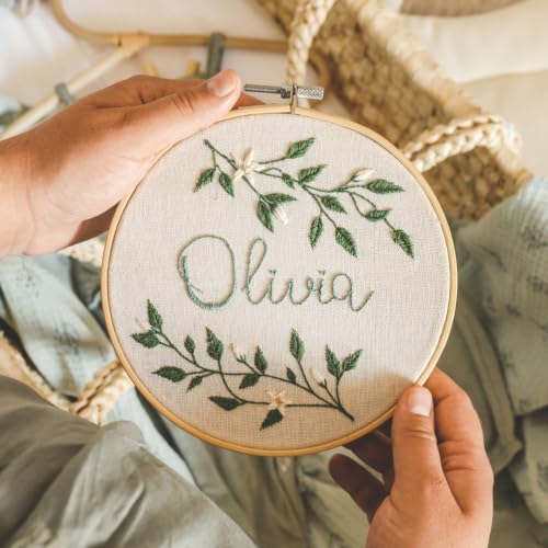 Image of Faylapa 6 Pieces Embroidery Hoop Adjustable Bamboo Round Cross Stitch Hoop Ring Display Frame 5 inch to 10 inch for Embroidery, Cross Stitch, Craft Sewing DIY Hanging Decoration