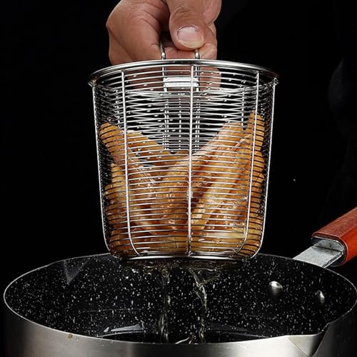 Stainless Steel Long Handle Hook Wire Mesh Fry Basket Strainer for cooking - image 9