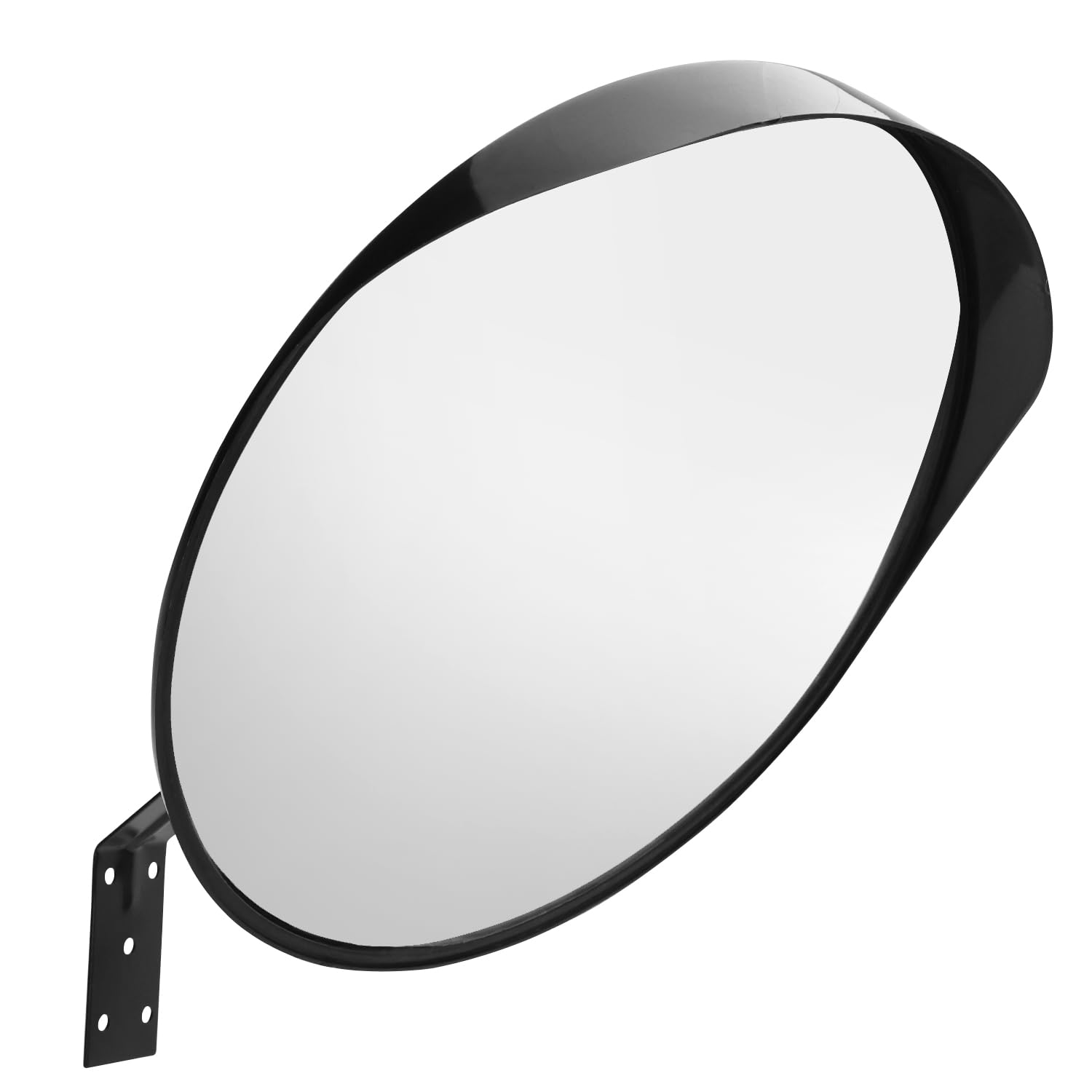 QWORK® Miroir Routier 40 cm, Miroir Convexe de Circulation, Miroir de Circulation pour Sorties, Miroir Convexe Grand Angle Réglable, pour Garage, Allée