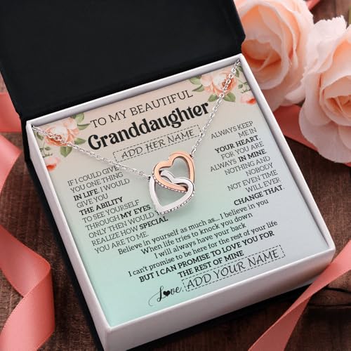Yametee Personalized To My Beautiful Granddaughter Gifts Necklace From Grandma Grandpa Inspirational Birthday Gift For Granddaughter Graduation Christmas Message Card2