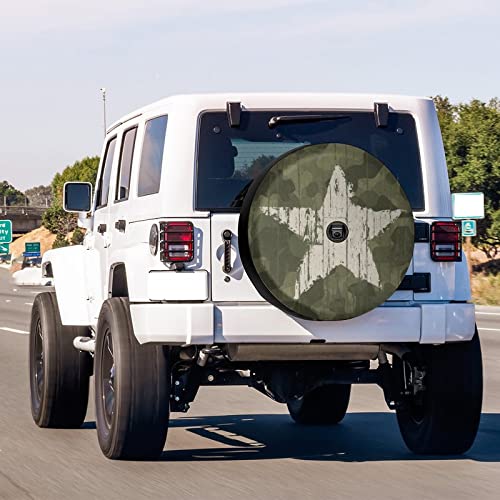 Image of KiuLoam Military Camouflage Spare Tire Cover with Backup Camera Hole Universal Sunscreen Waterproof Wheel Covers for Trailer RV SUV Truck and Many Vehicles (17 inch for Diameter 31 inch-33 inch)