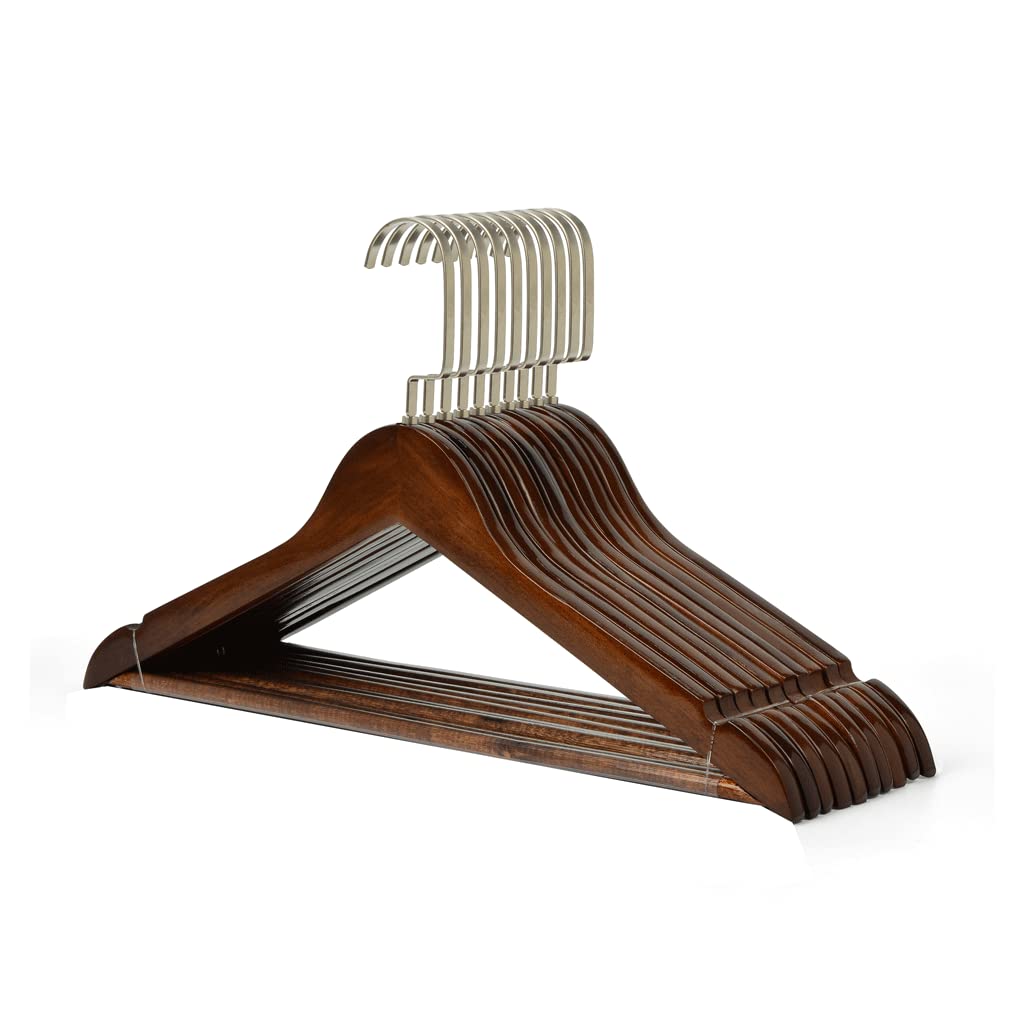 HCZKIUJY coat hangers,clothes hangers,hanger, For Clothes Solid Wood Coat Wooden Suit 10 Pack Smooth Non-slip Bar Suitable For Daily Use Clothes