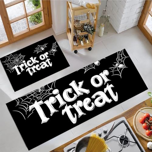 Alfombras de cocina antideslizantes lavables de 2 piezas para Halloween 2