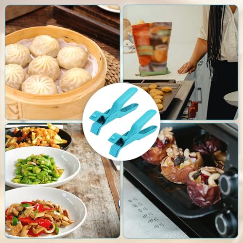 2pcs Anti-Scald Bowl Holder Clips, Multifunctional Hot Plate Gripper Silicone Anti Bowl Dish Plate Pizza Pan Gripper Heat Clips Tongs Clamp for Pots Bowls Plates Cooking (Blue) by XIHIRCD - Image 7